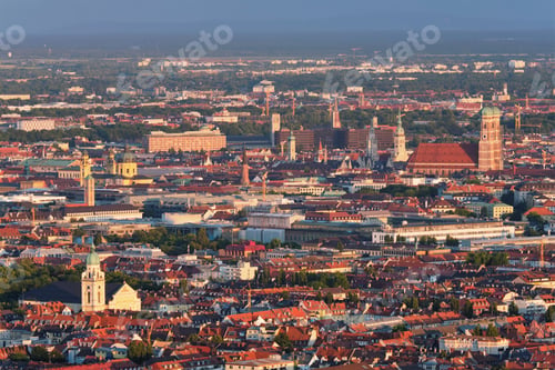 Preview: Aerial view of Munich. Munich, Bavaria, Germany