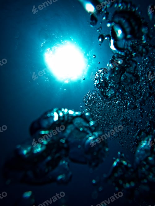 Preview: Bubbles Rising Through Ocean to Surface