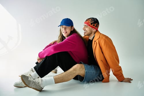 Preview: Harmony Found: Man and Woman Sitting Together.