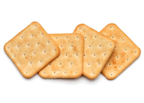 Preview: Dry cracker cookies isolated on white background cutout