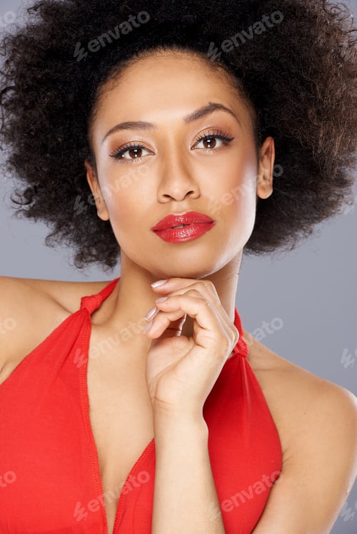 Preview: Beautiful pensive African American woman