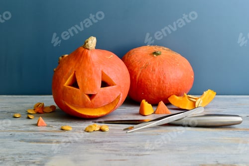 Preview: Carved pumpkin for Halloween
