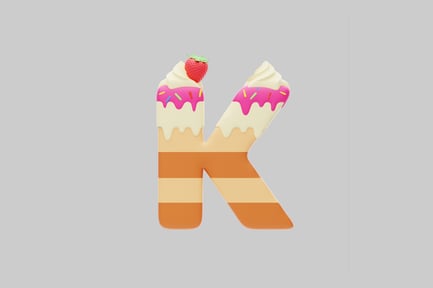 Preview: Letter k food decoration asset