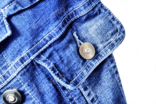 Preview: Denim Fabric Detail with Silver Snap Button
