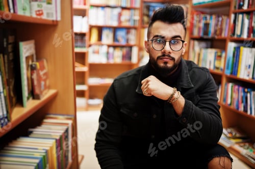 Preview: Arab student man at library