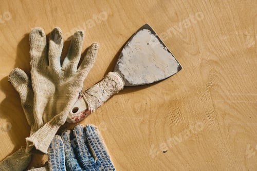 Preview: construction gloves putty knife repair work tools