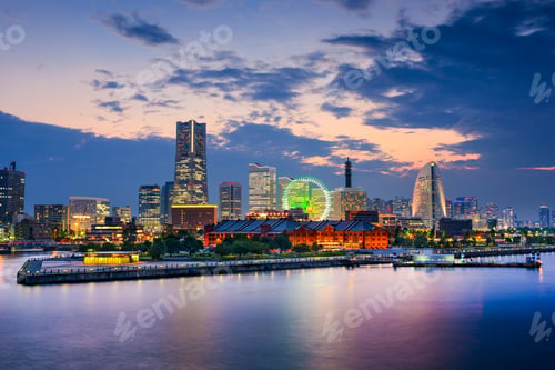 Preview: Yokohama, Japan Skyline At The Bay.