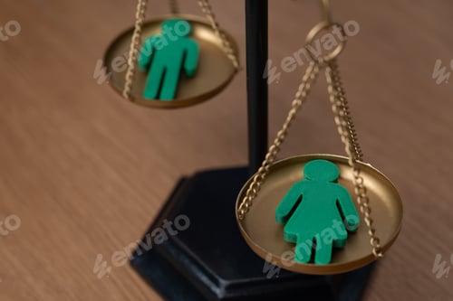 Preview: Justice scale with male and female symbols.