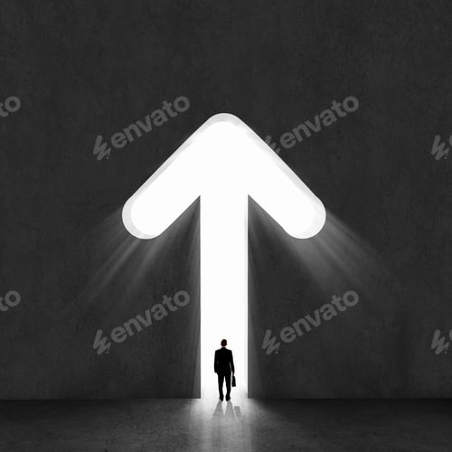 Preview: Image Of Businessman Silhouette Standing With Back