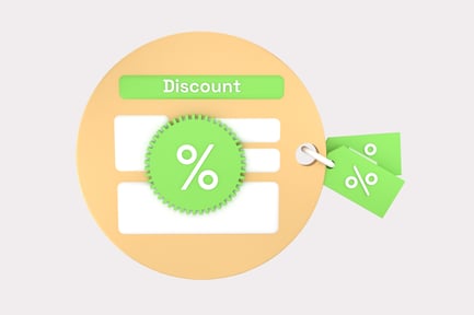 Preview: Discounted Food Label 3D Illustration