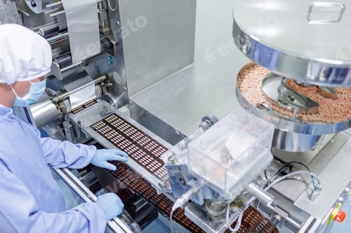Preview: Automated Tablet Packaging Line in Modern Pharmaceutical Manufacturing Facility