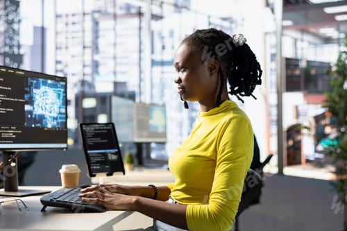 Preview: Technician testing AI company software to minimize occurrence of bugs
