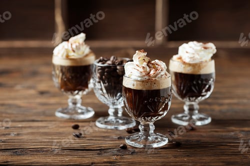 Preview: coffee cocktail with whipped cream