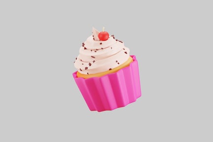Preview: Cupcake with Pink Frosting and Cherry