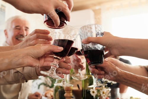 Preview: People celebrating with wine
