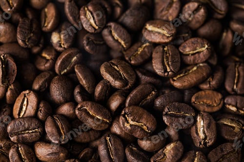 Preview: Coffee beans texture or coffee background. Fragrant fried bean a-smoke.