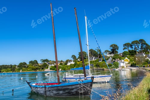 Preview: Brittany, Ile aux Moines island, the typical harbor in summer
