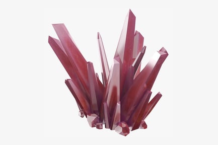 Preview: Burgundy Crystal Cluster with Varied Sizes and Orientations