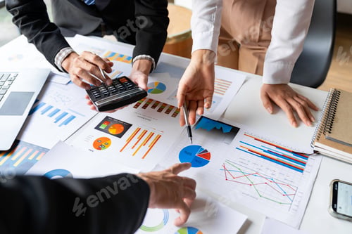 Preview: Professional executive Business colleague team working and analyzing with new project of accounting