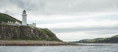 Preview: Irish shore panorama with Campbeltown lighthouse