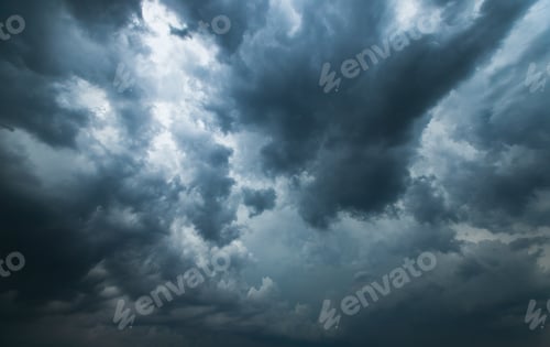 Preview: Storm clouds with the rain. Nature Environment Dark huge cloud sky black stormy cloud
