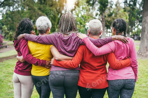 Preview: Multi generational women having fun together after sport workout outdoor