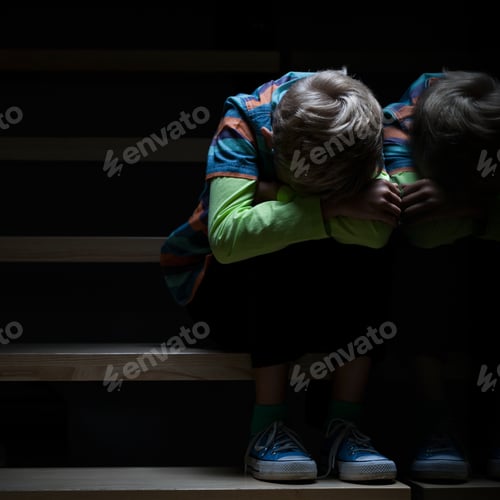 Preview: Boy on a stairway at night