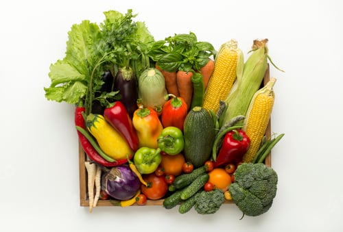 Preview: Healthy harvest of vegetables in organic wooden box