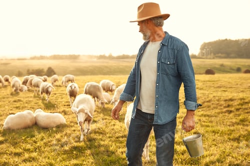 Preview: Mature couple working on the farm
