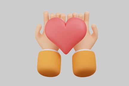 Preview: Cartoon heart in hand gesture