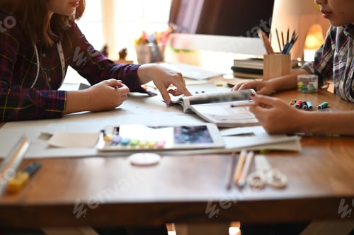 Preview: Team fashion designer working with meeting on workplace with design new fashion.