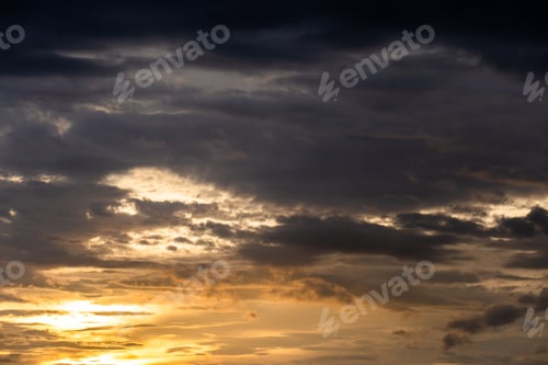 Preview: colorful dramatic sky with cloud at sunset.