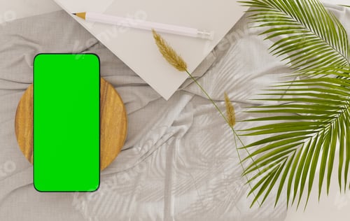 Preview: smart phone mock up on clean backdrop