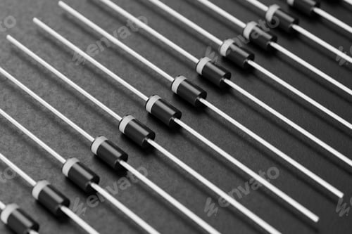 Preview: Rectifier diode isolated on white background. 3D rendering.