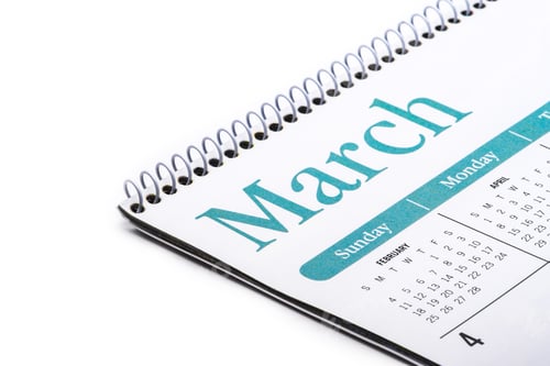Preview: Planning and events, month of March on a calendar