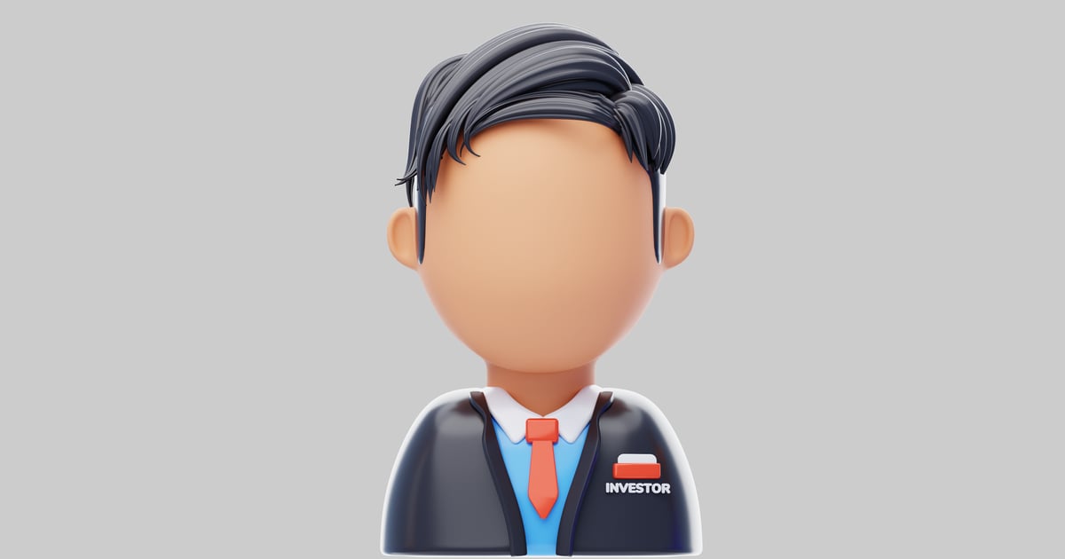 Cartoon investor business avatar figure 3D, Incl. avatar & investor ...