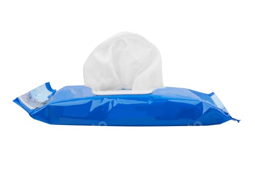 Preview: Wet wipes isolated on a white background