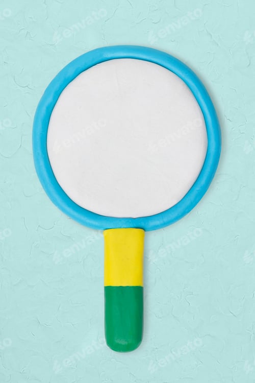 Preview: Magnifying glass clay icon cute handmade marketing creative craft graphic
