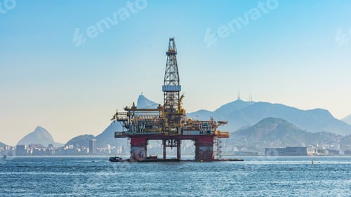 Preview: Oil industry exploration platform moored in Guanabara Bay in Rio de Janeiro, Brazil