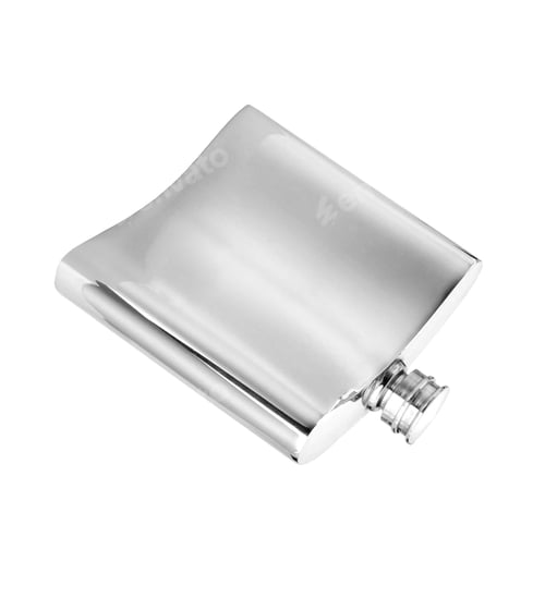 Preview: Metal flask isolated on white