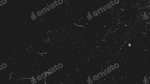 Preview: Realistic dust particles on dark background. Abstract animation. White and glow dust particle