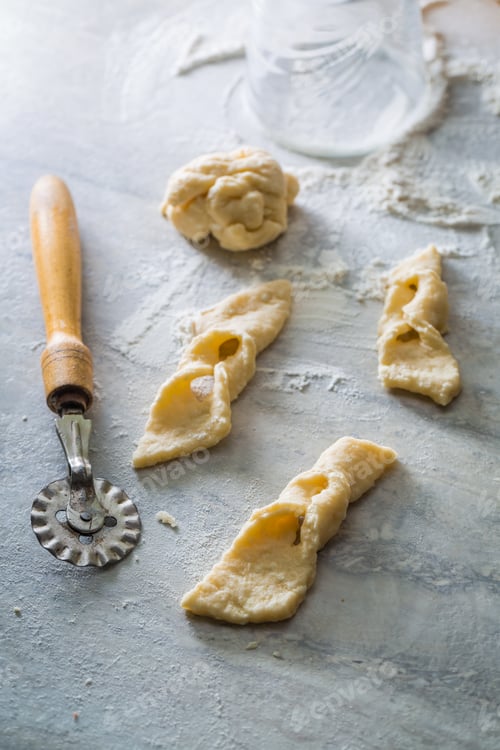 Preview: Preparation for baking delicious and traditionally donuts