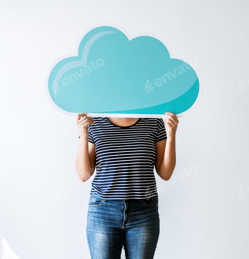 Preview: Hiding behind a cloud shaped cardboard