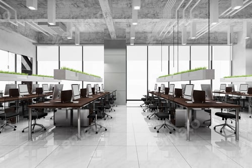 Preview: 3d rendering business meeting and working room on office building