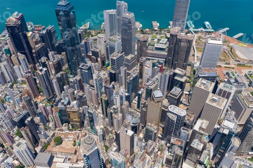 Preview: Central, Hong Kong 15 July 2020: Top view of Hong Kong city