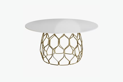 Preview: Contemporary Dining Table with Geometric Base