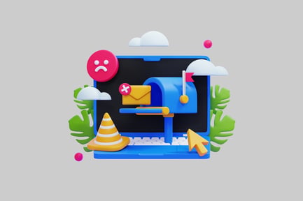 Preview: Laptop error cute cartoon scene