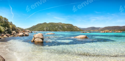 Preview: Scenic view of beach of Santa Giulia resort.
