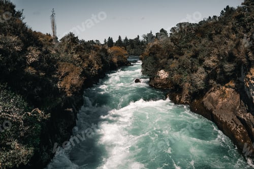 Preview: Fast mountain river in ravine
