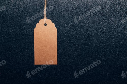 Preview: Brown Tag Hanging on Twine String